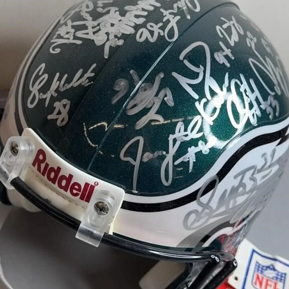 Philadelphia Eagles Signed Full Size Authentic Riddell NFL Football Helmet 2002 - Picture 2 of 12